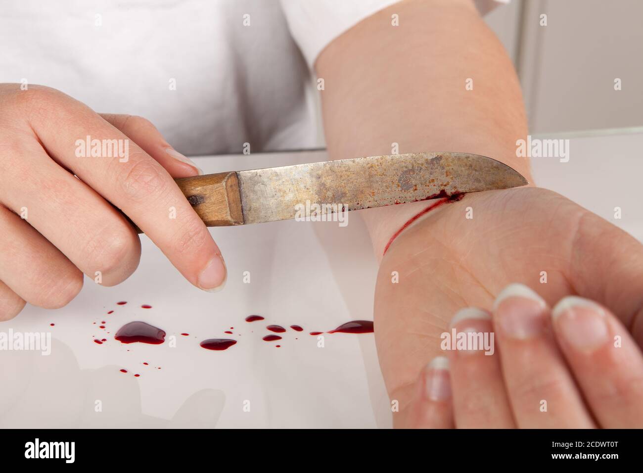 Knife Blood Hand High Resolution Stock Photography And Images Alamy
