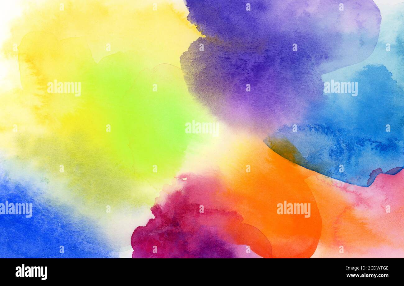 watercolor rainbow colors background concept Stock Photo