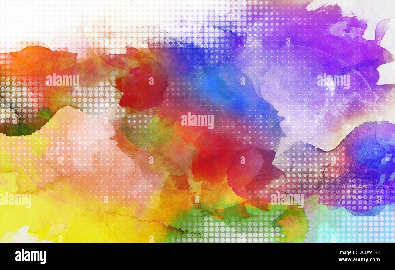 abstract mixed media background, painting, holi colorful Stock Photo