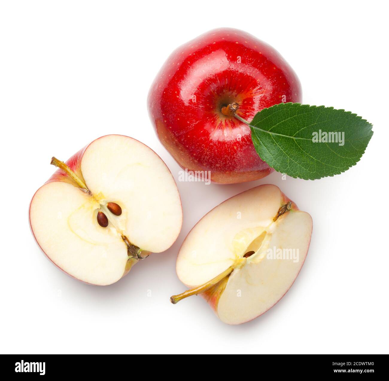 Red Apples Isolated on White Background Stock Photo