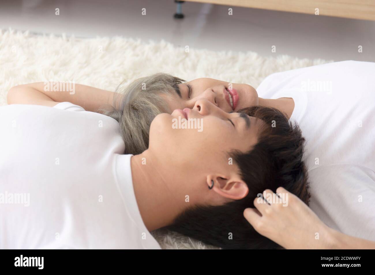 Gay Couples Love Men Asian Young Men LGBT Concepts Stock Photo