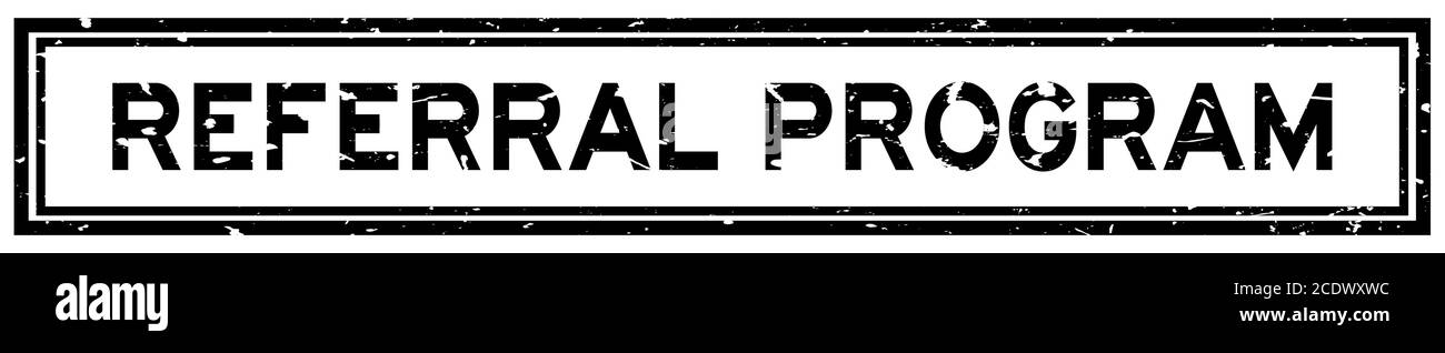 Grunge black referral program word square rubber seal stamp on white background Stock Vector