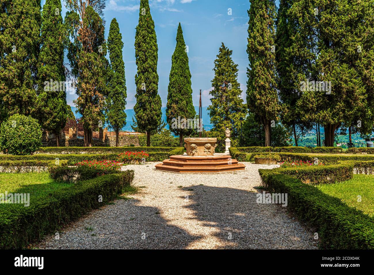 Italy Veneto - Conegliano - the Castle - Gardens Stock Photo