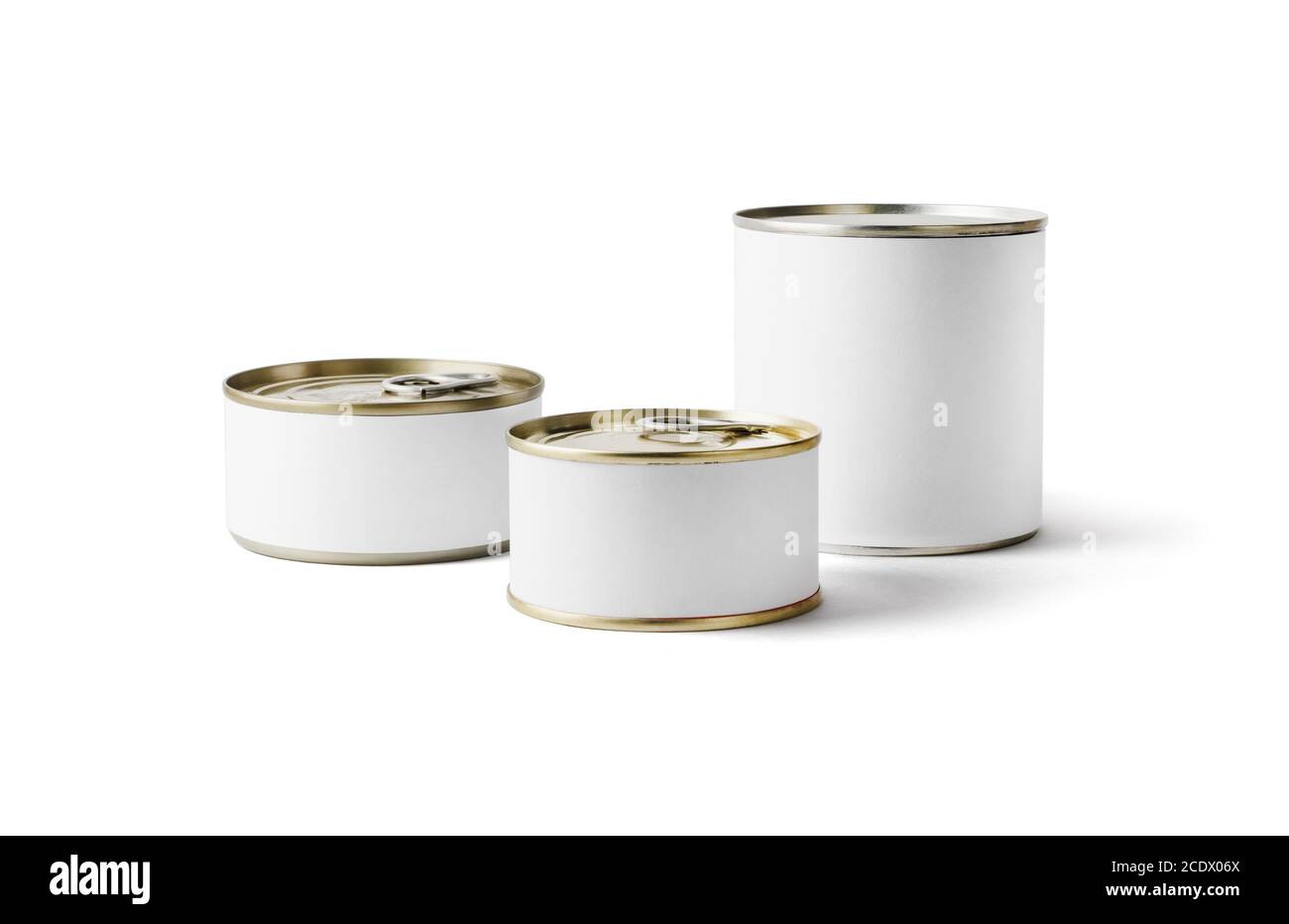 Blank tin cans Stock Photo - Alamy