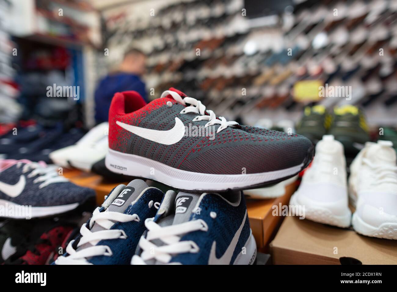 ANTALYA / TURKEY - January 19, 2020: Shoes of various brands stands in a  shoe market shop Stock Photo - Alamy