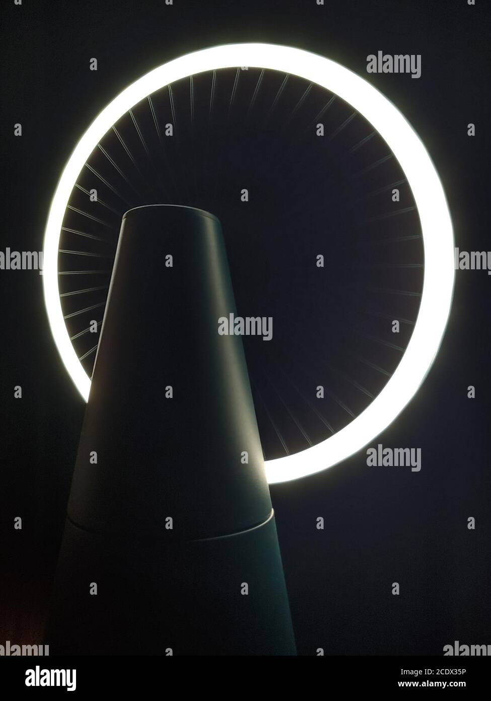 LED circular light in the dark Stock Photo Alamy