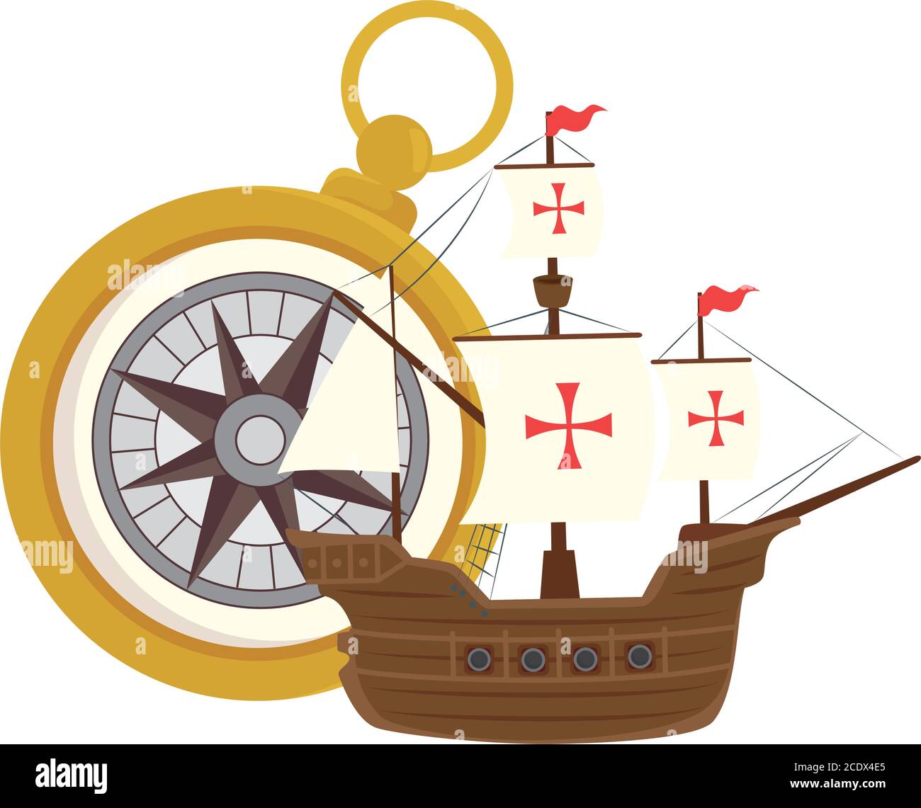 Compass with columbus Stock Vector Images - Alamy