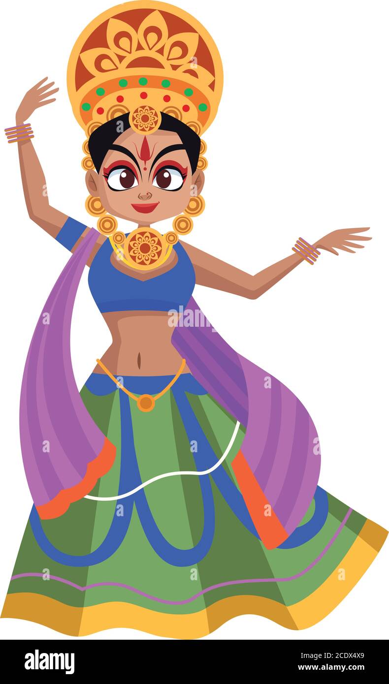 diwali woman cartoon with traditional cloth dancing design, Indian culture  and hinduism theme Vector illustration Stock Vector Image & Art - Alamy