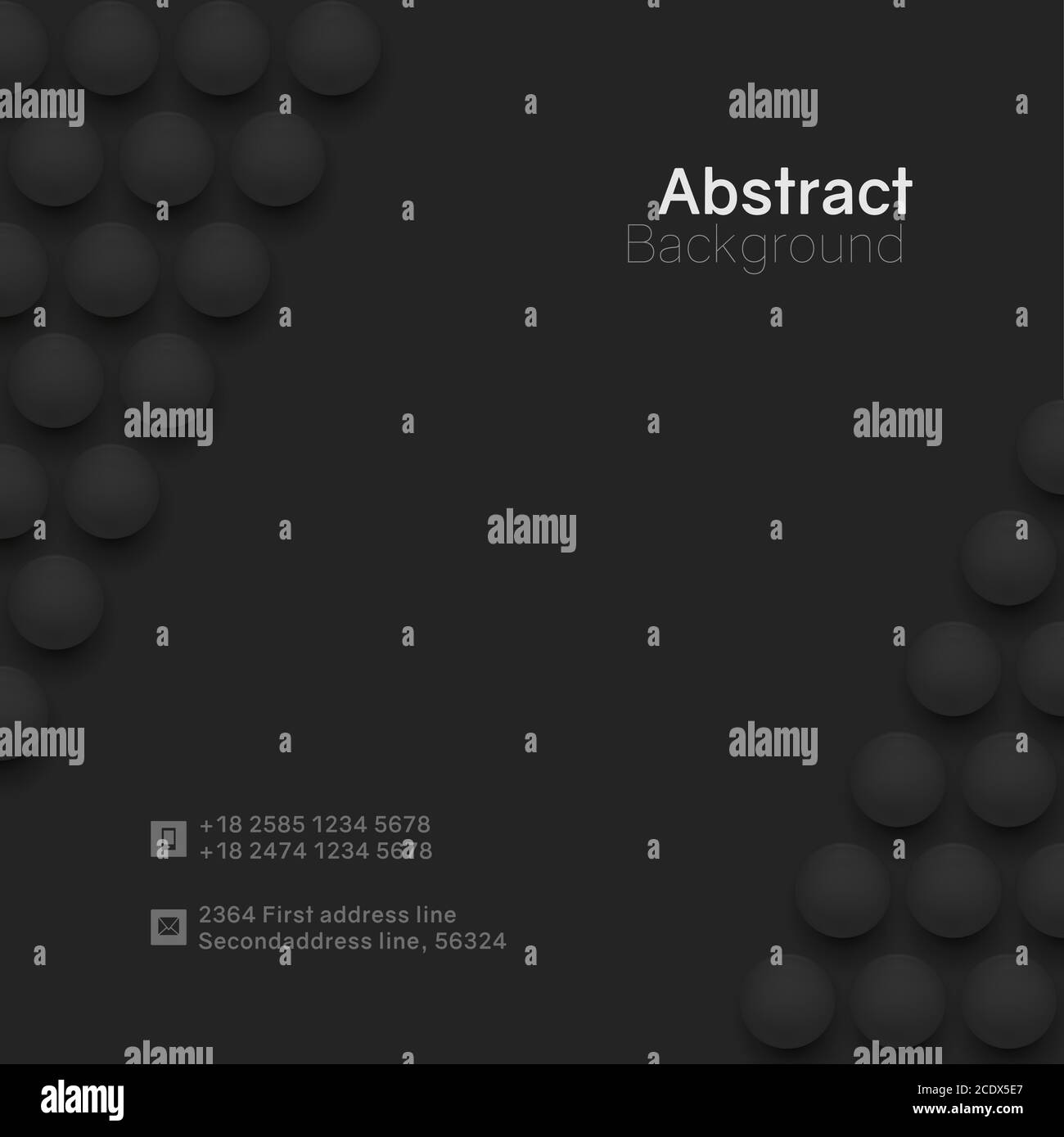 Abstract black circle background with 3D spheres Stock Vector Image ...