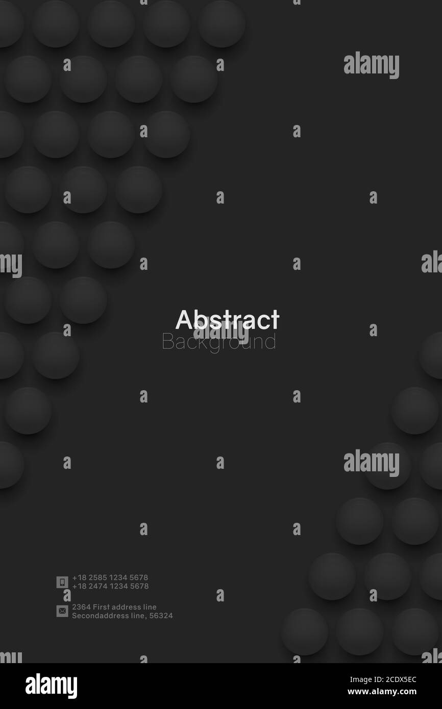 Abstract black circle background with 3D spheres Stock Vector Image ...
