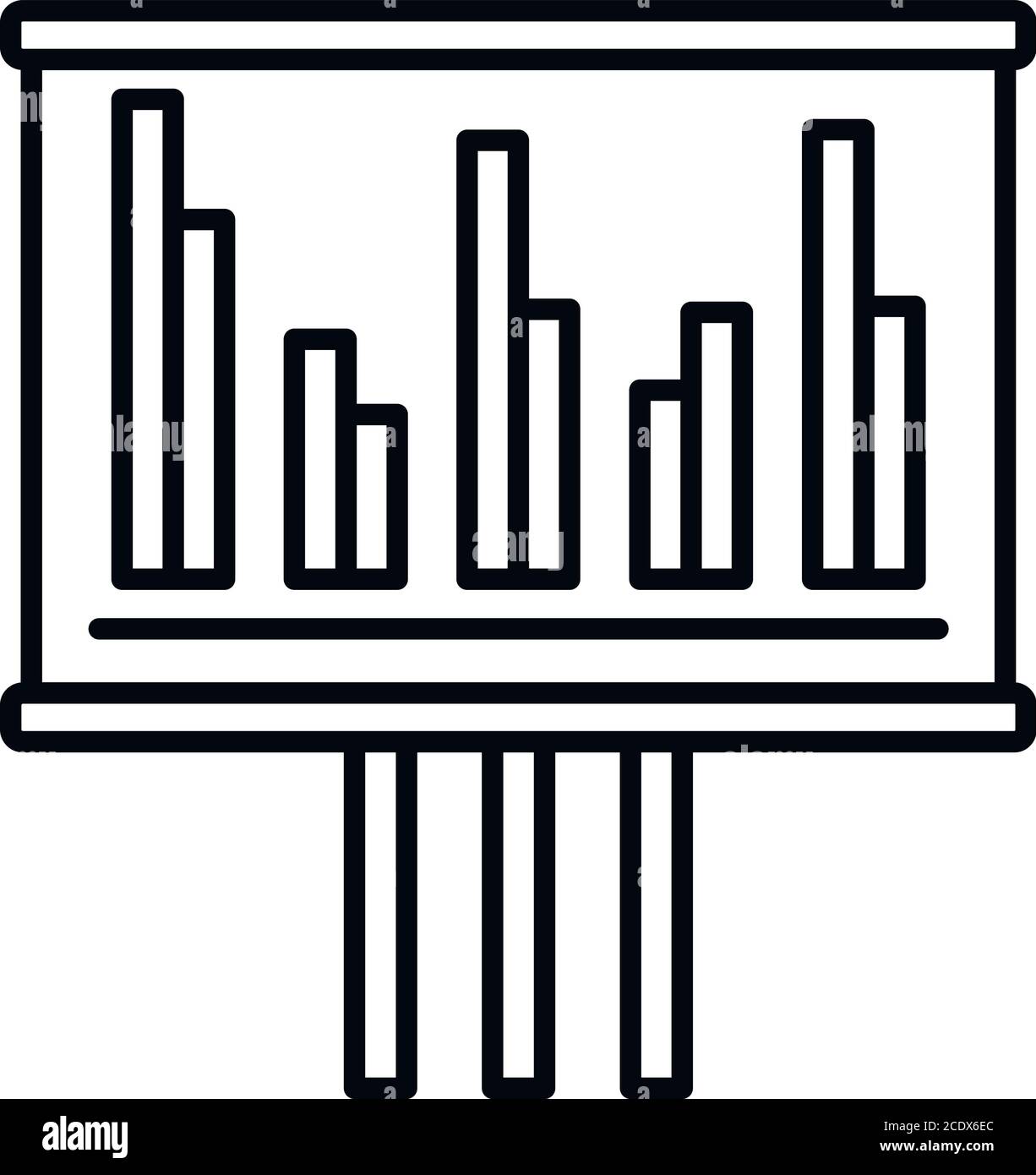 Audit banner graph icon. Outline audit banner graph vector icon for web ...