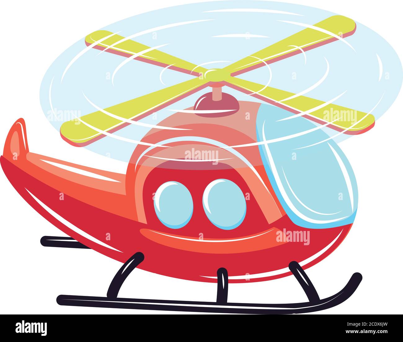 Flying helicopter icon. Cartoon of flying helicopter vector icon for