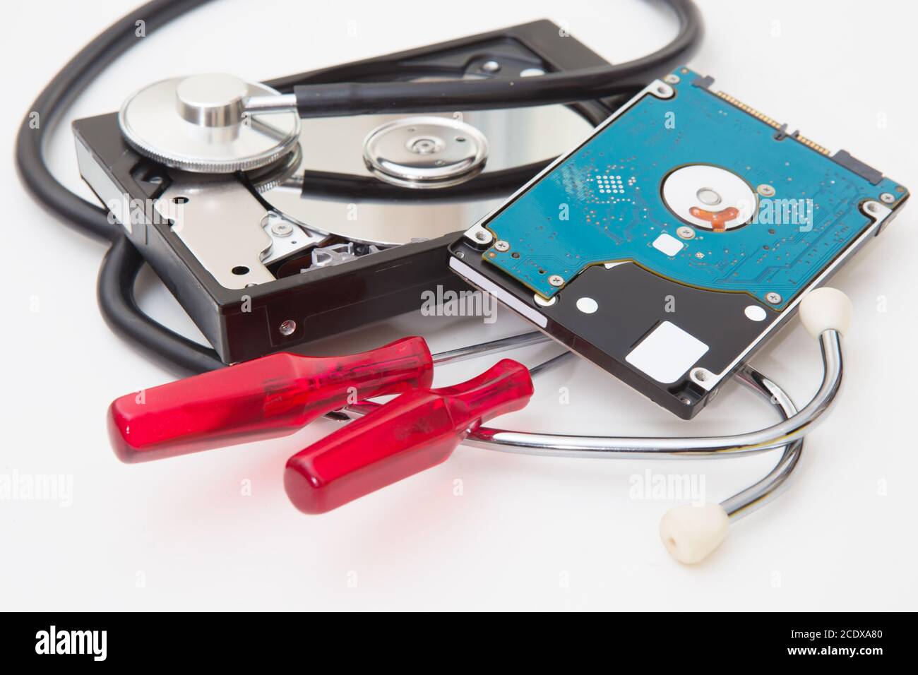 Diagnosis of external hard drive concept Stock Photo - Alamy