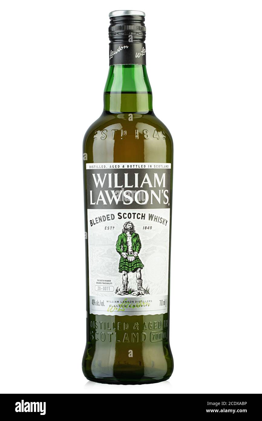 Ukraine, Kyiv - August 13. 2020: William Lawson's, Blended Scotch Whisky, Scotland. File contains clipping path. Stock Photo