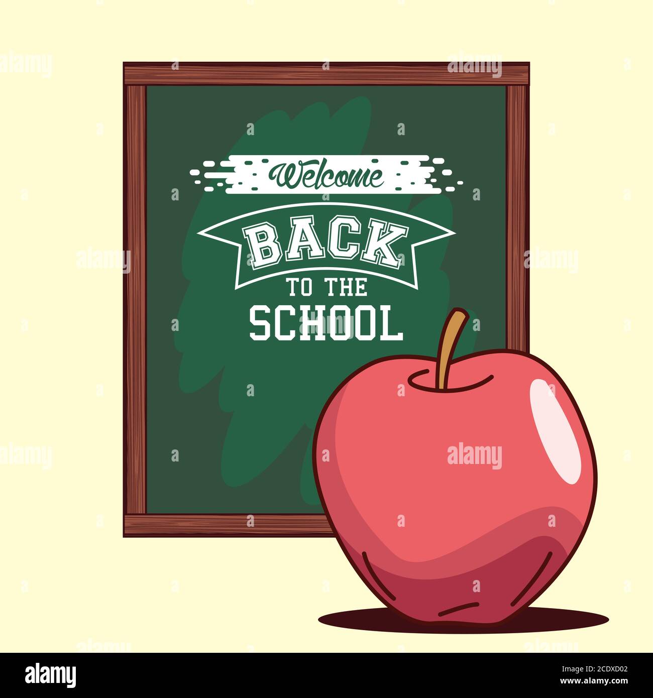 green board with apple design, Back to school eduacation class and