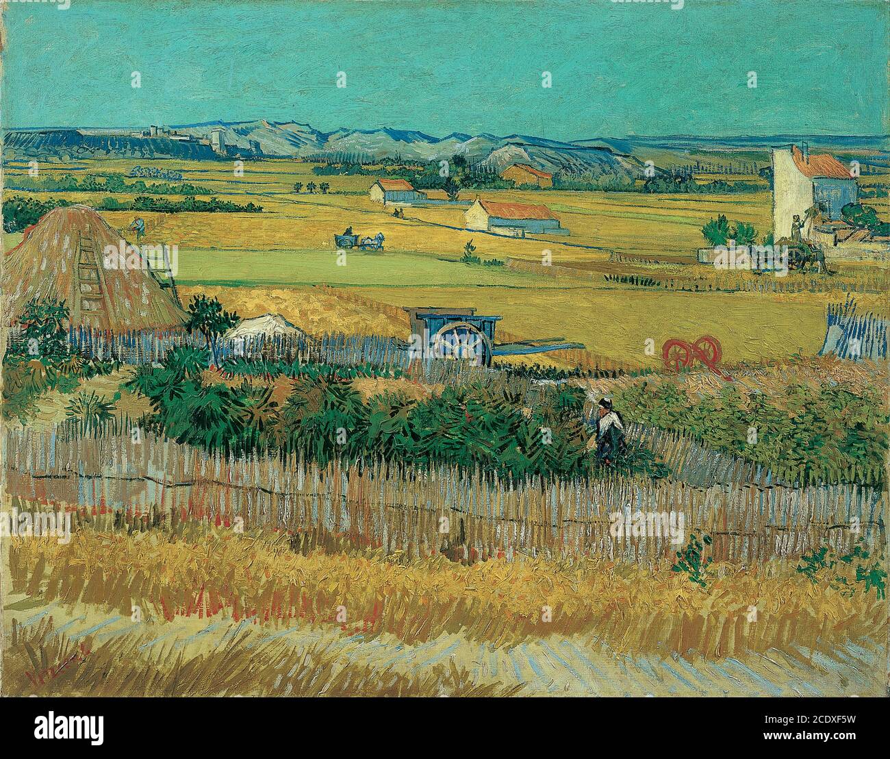 Holland Amsterdam - Van Gogh Museum -The Harvest 1888 Stock Photo