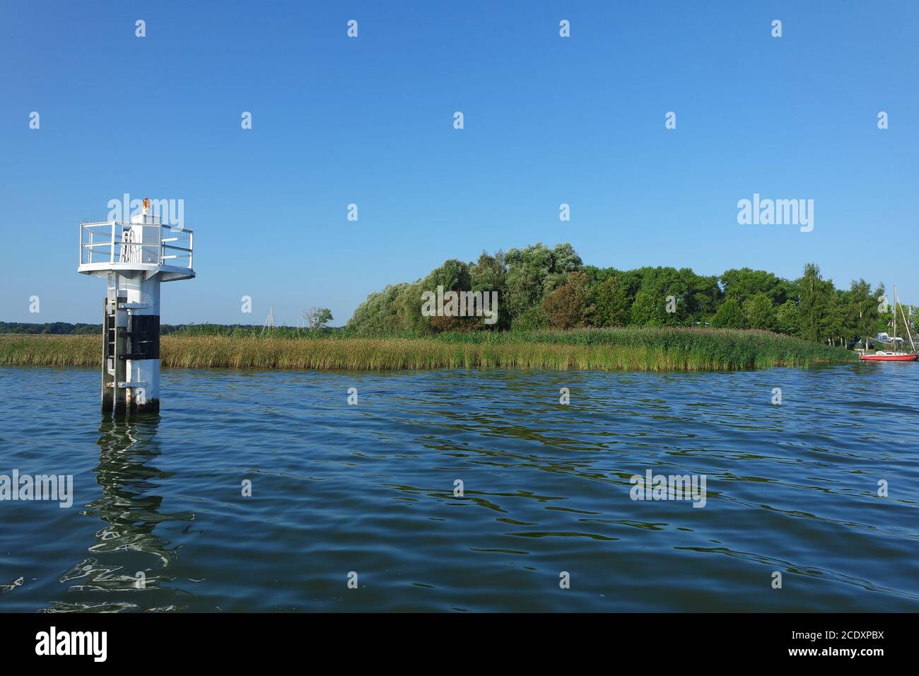 Szczecin Lagoon between Nowe Warpno  and Altwarp Stock Photo