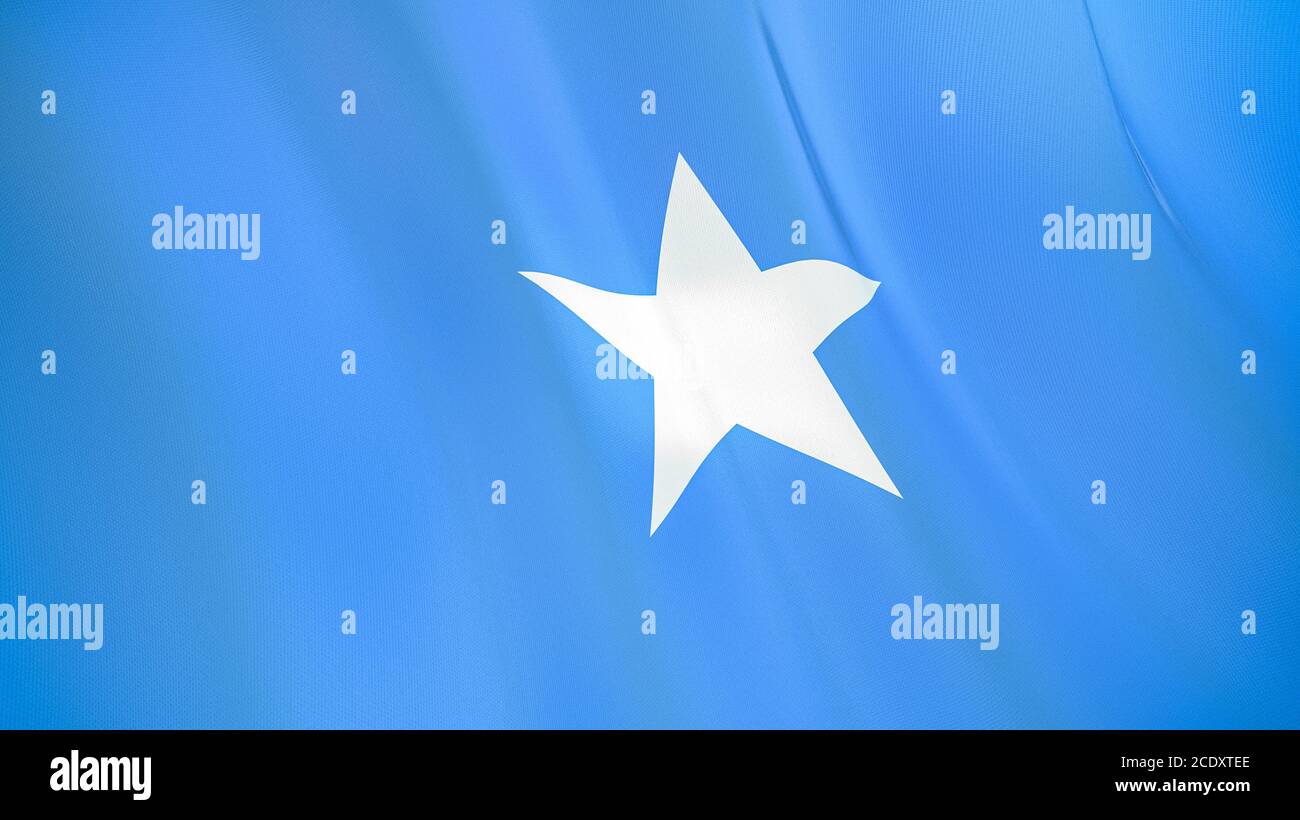 The waving flag of Somalia . High quality 3D illustration. Perfect for news, reportage, events. Stock Photo