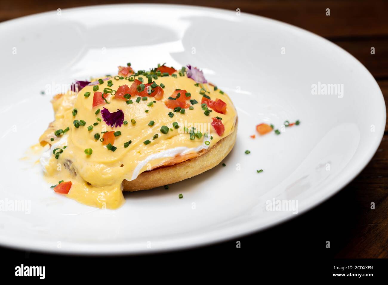 Poached Egg Salmon Stock Photo