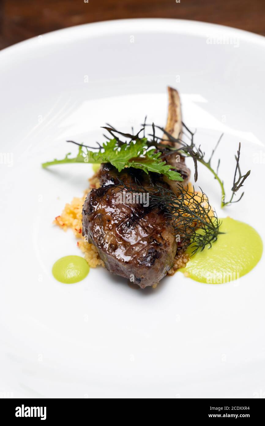 Grilled lamb chop Stock Photo - Alamy