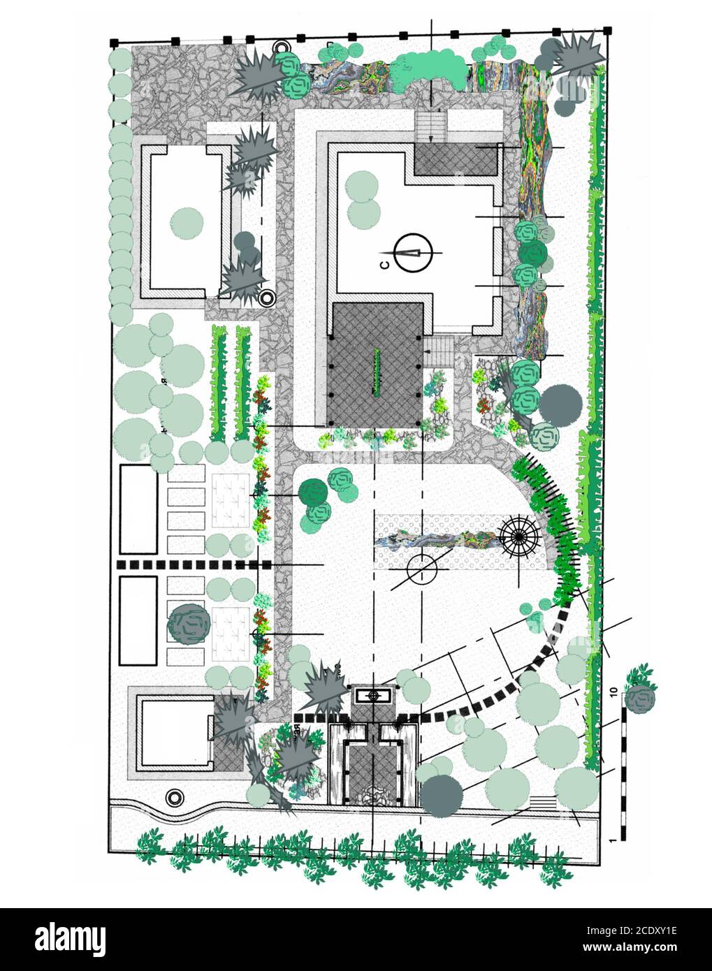 Site Landscape Plan Stock Photo