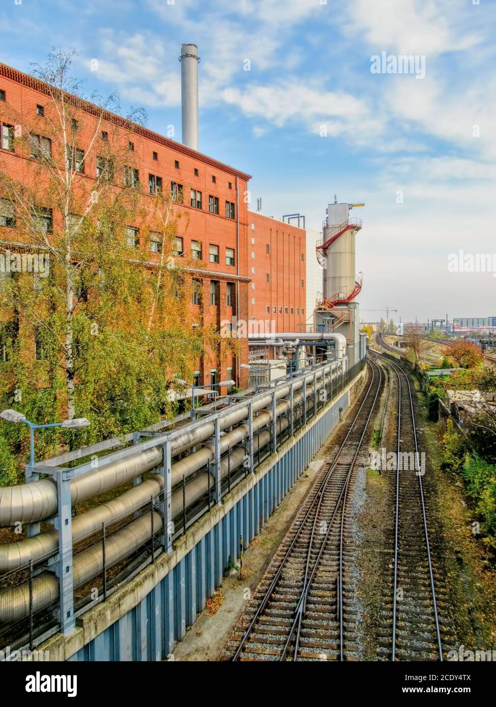 Railway tracks at an industrial site in Berlin Westend, Germany Stock Photo