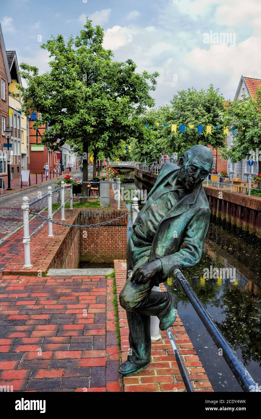 Old statue in Buxtehude, Germany Stock Photo