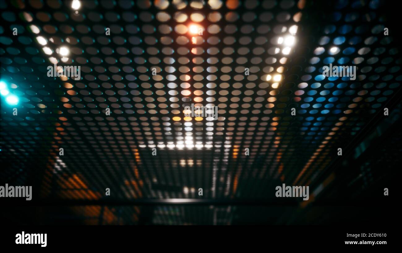 under the wire floor in spaceship Stock Photo