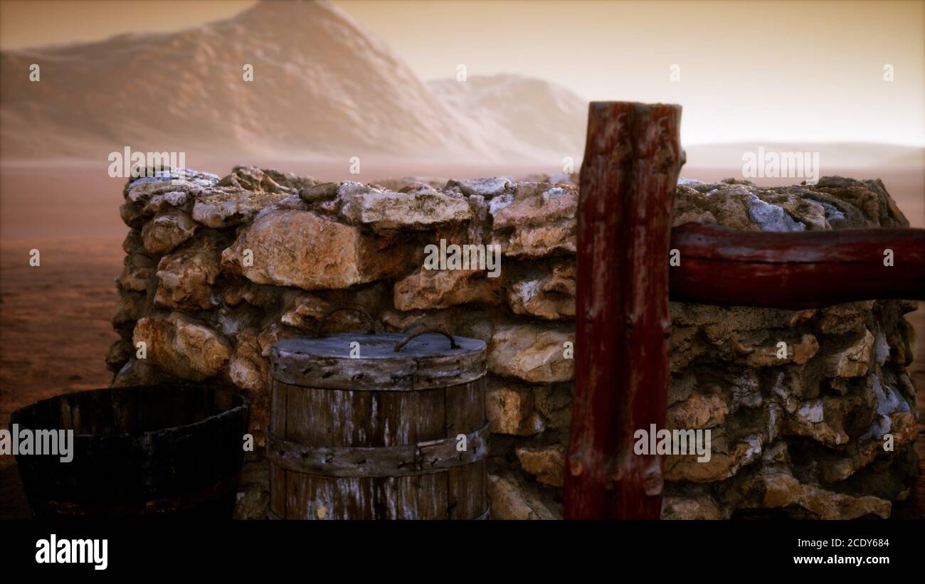 old stone water well in the desert Stock Photo - Alamy
