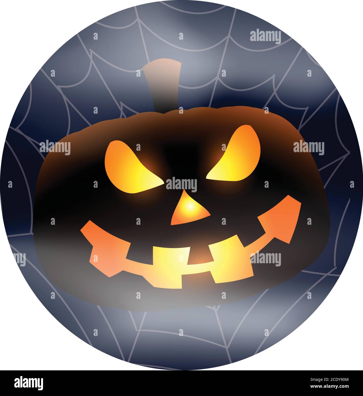 Scary glowing pumpkin jack on foggy background isolated Happy Scary glowing pumpkin jack on foggy background isolated Happy