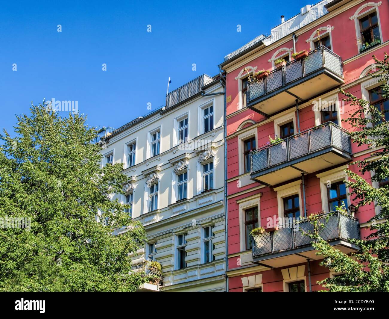 Berlin, Germany - refurbished old houses Stock Photo