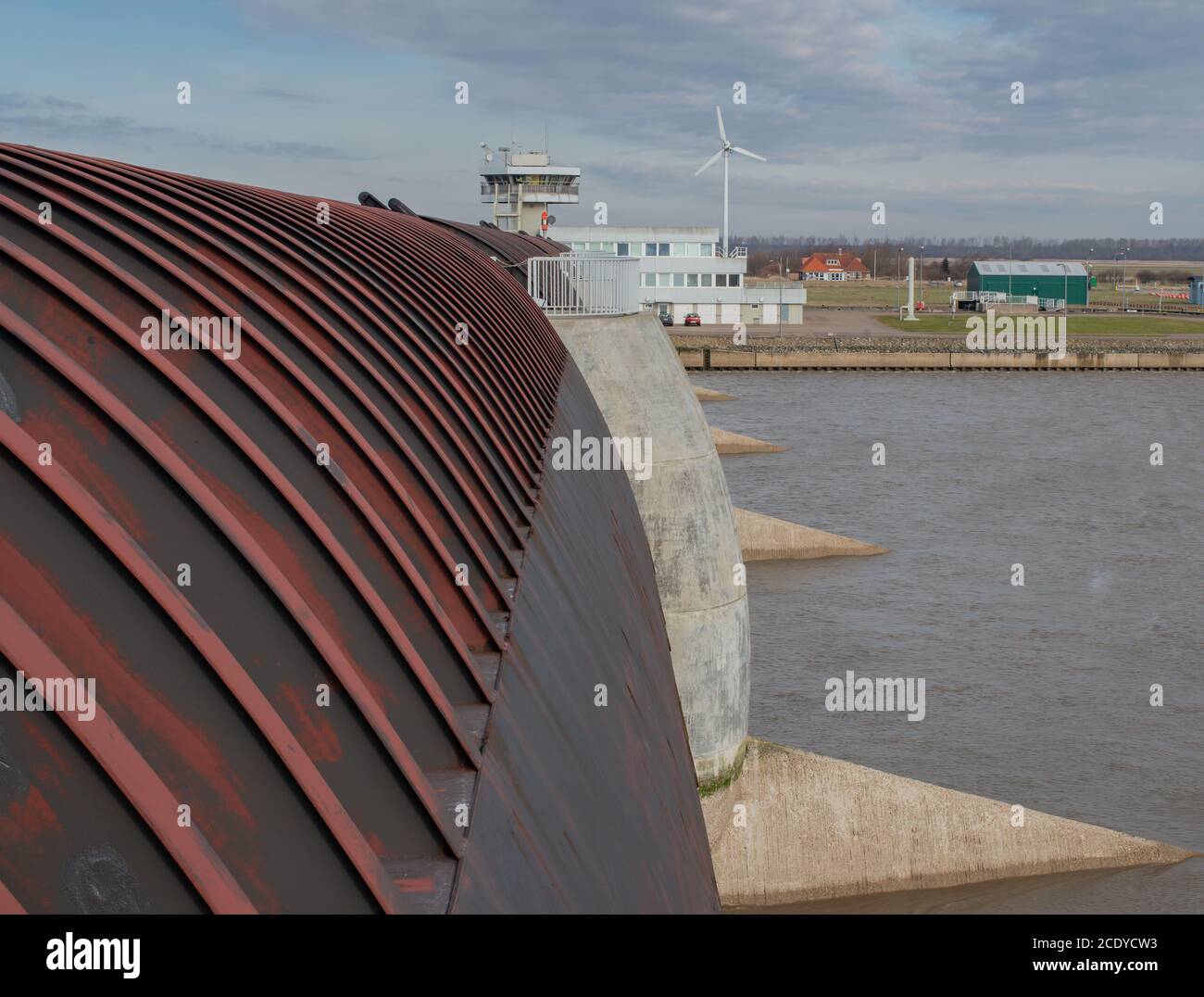 Eider Barrage to protect against storm surges in the North Sea Stock Photo