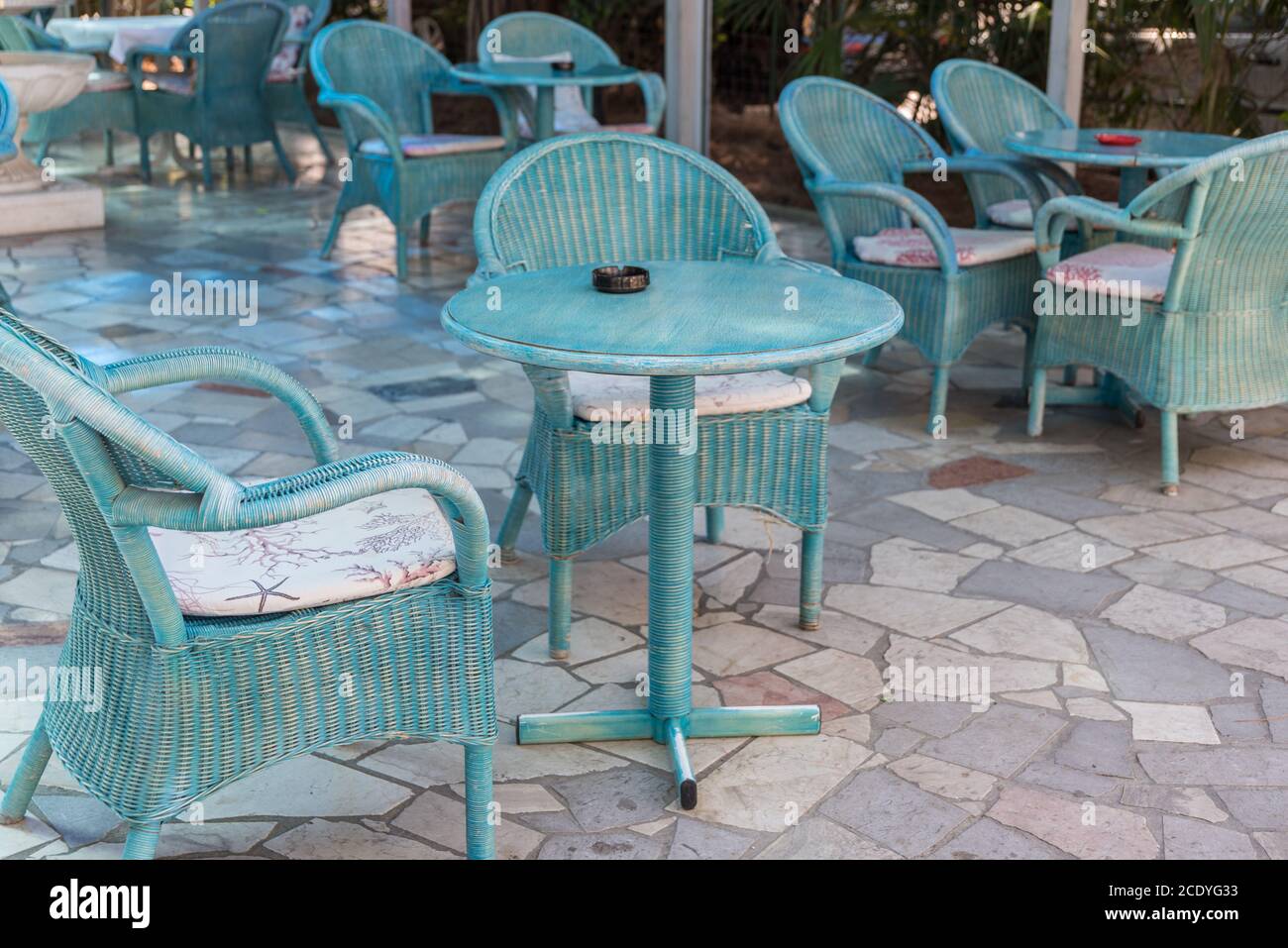 Cozy Outdoor Cafe Outdoor Dining Area Stock Photo Alamy