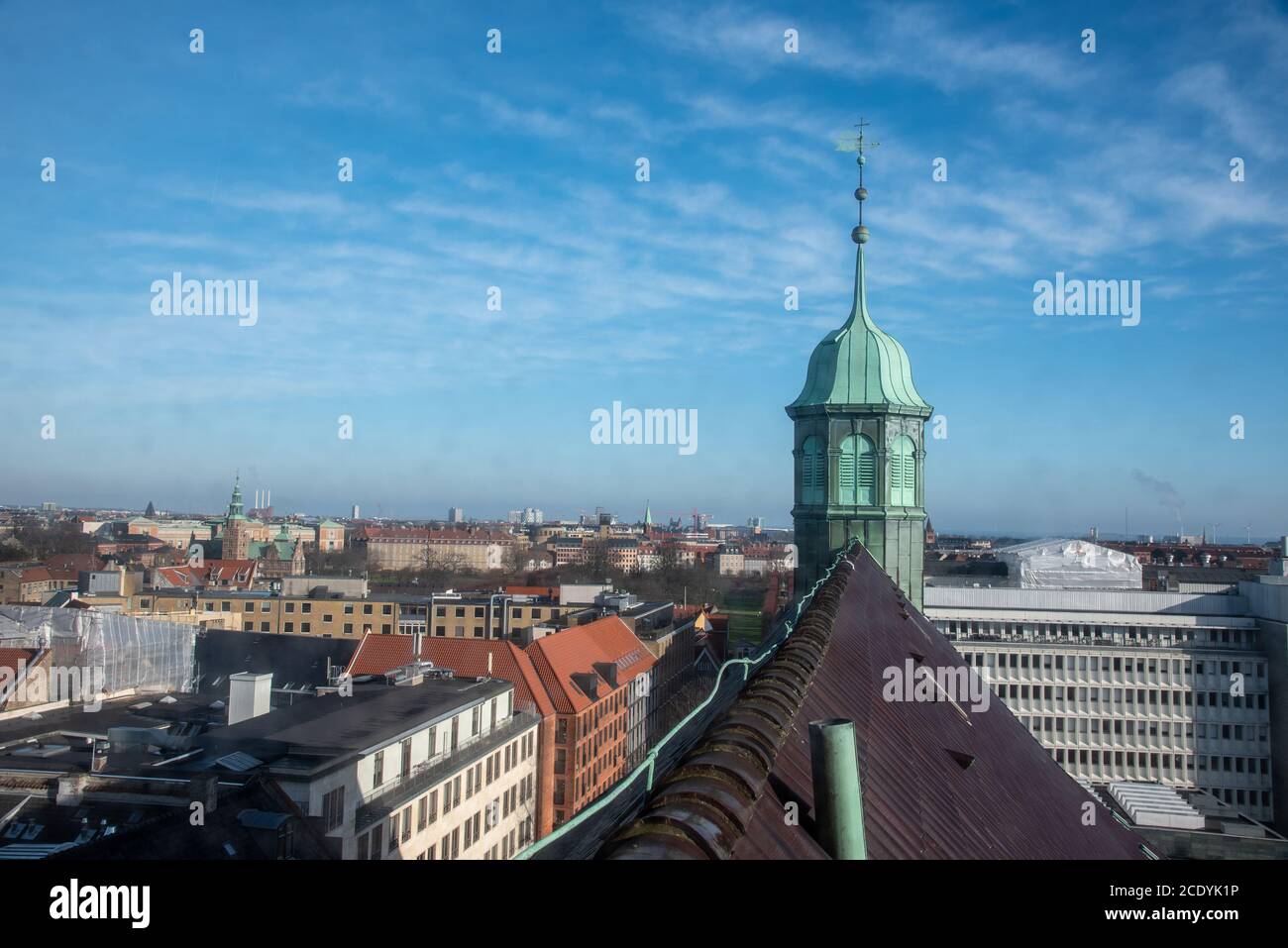 Views of Copenhagen from the top of the Round Tower Stock Photo