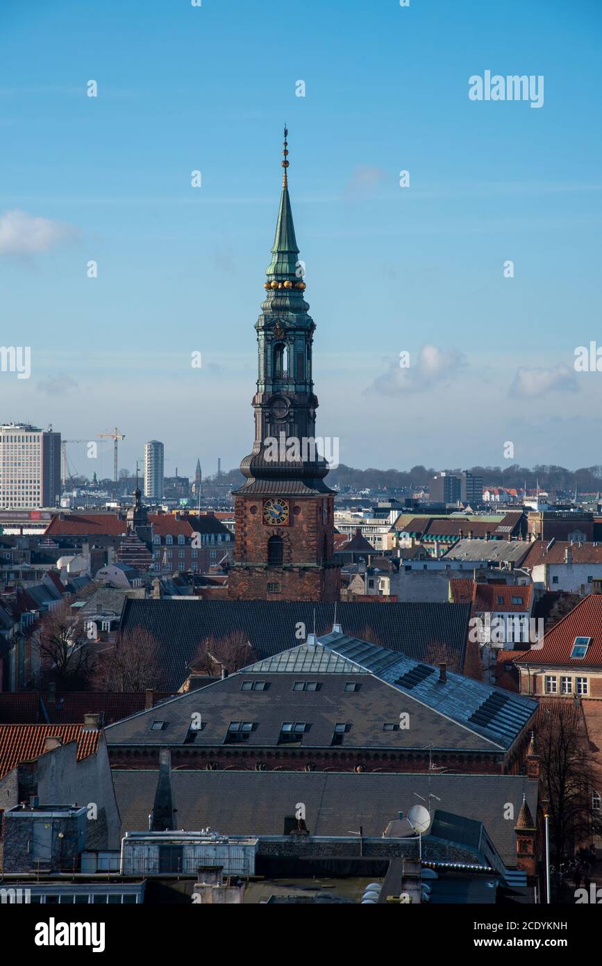 Views of Copenhagen from the top of the Round Tower Stock Photo