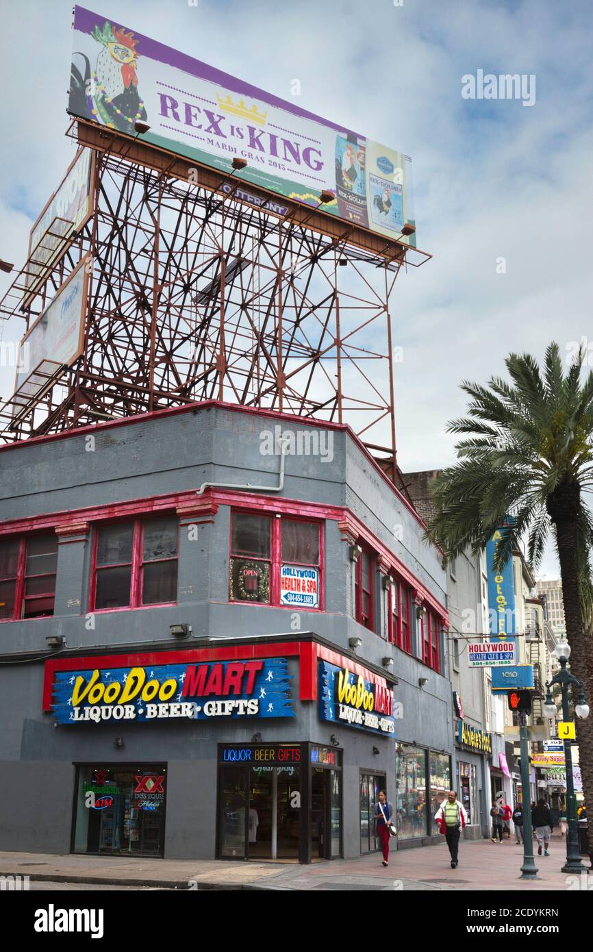 Voodoo Mart Liquor and Souvenir Store in Canal Street New Orleans Stock