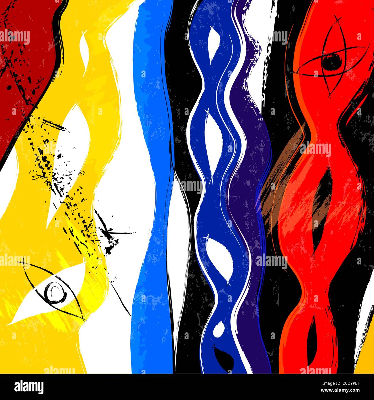 abstract pattern background, with waves, strokes and splashes, grungy Stock Vector