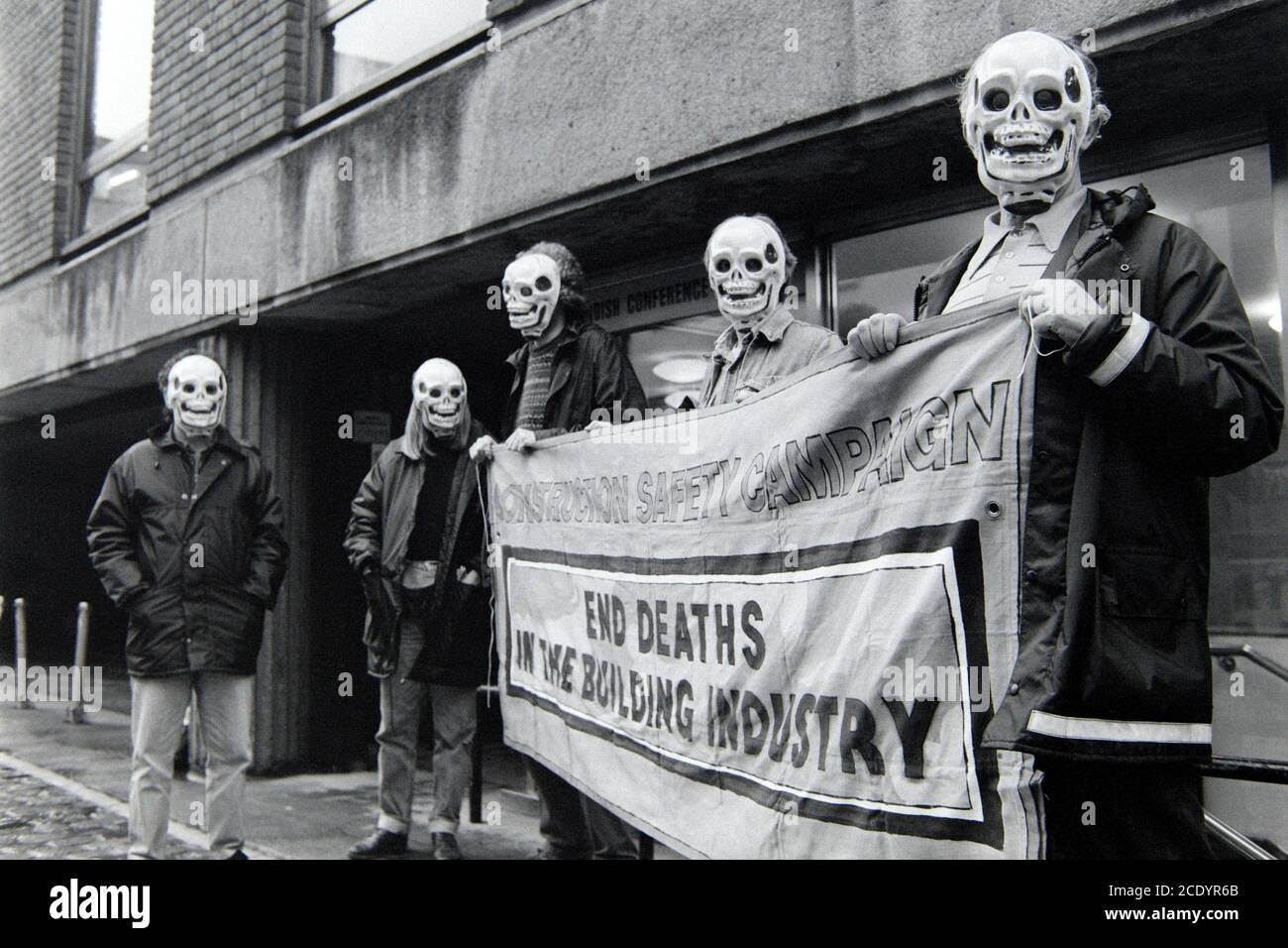 Construction Safety Campaign demonstration in Duchess Mews London, W1