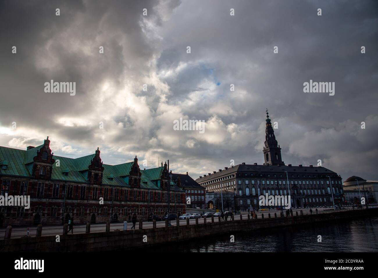Former stock exchange building of Copenhagen located by the Christiansborg Palace Stock Photo