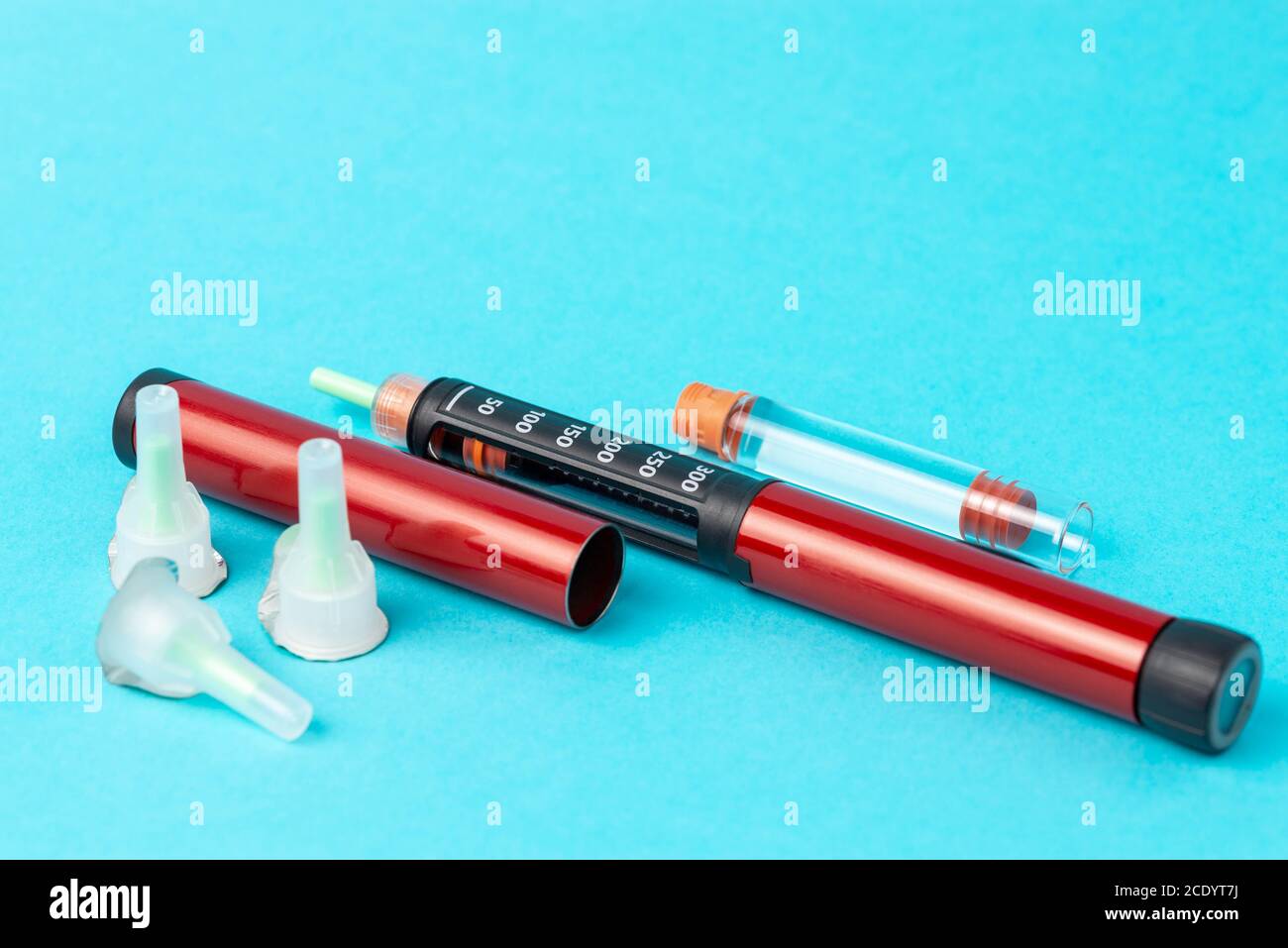 Diabetic set of lancet with spare needles, strips, box of spare strips