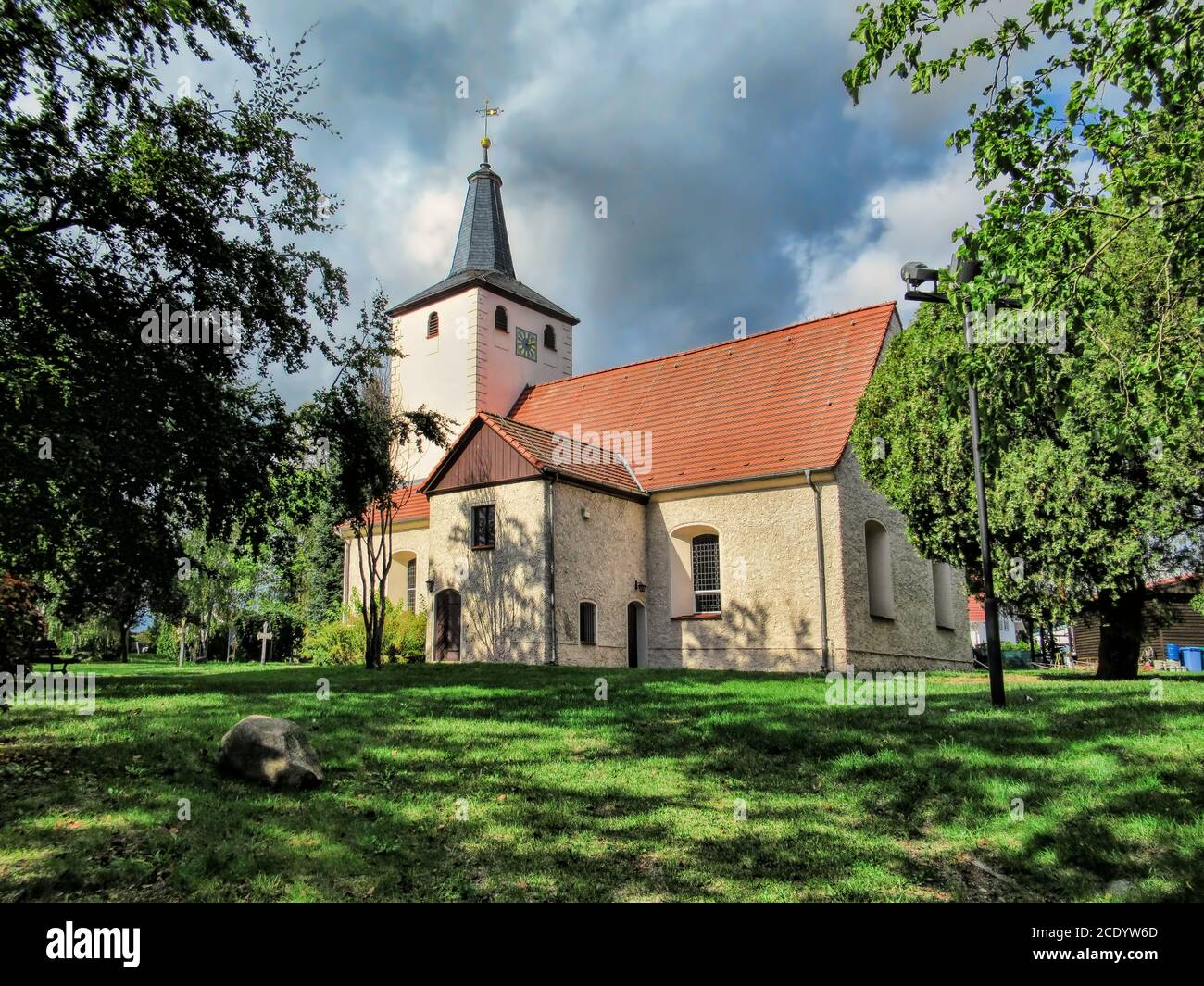 diedersdorf, germany - old village church in diedersdorf Stock Photo