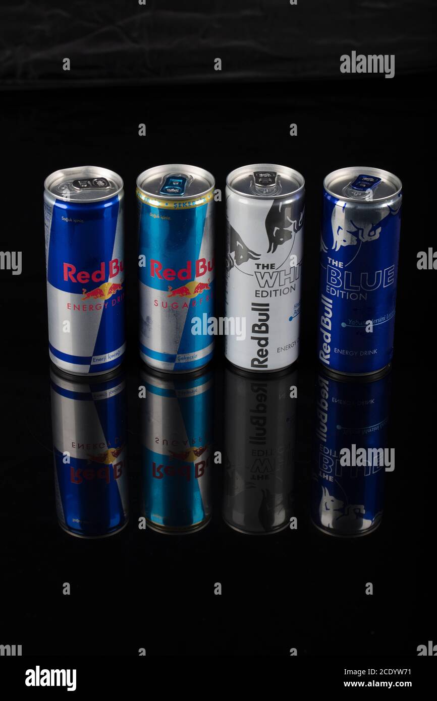 Istanbul, Turkey - August 25, 2020; Aluminum can of RedBull drink with  water drops over dark background. Red Bull is the most popular energy drink  in Stock Photo - Alamy