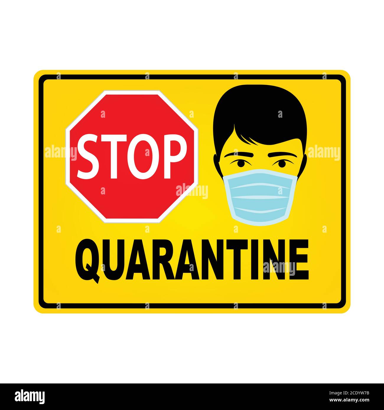 Stop quarantine area caution sign, vector design Stock Vector Image
