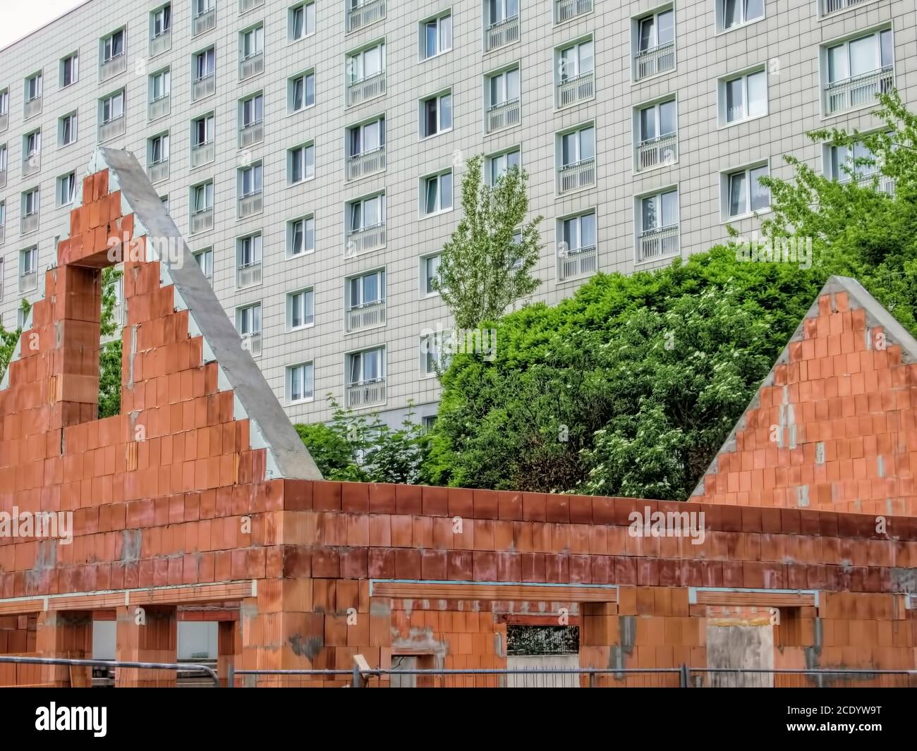 Berlin, Germany - May 31, 2019 - Architectural Contrasts in Friedrichshagen Stock Photo