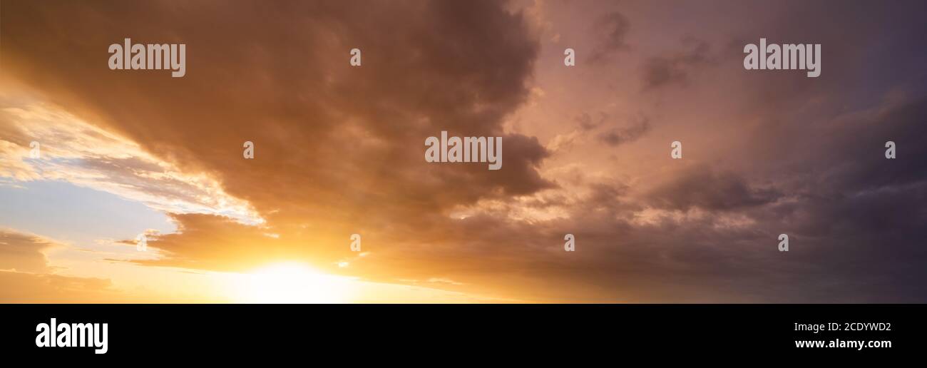 Summer sunset sky panorama background Stock Photo - Alamy