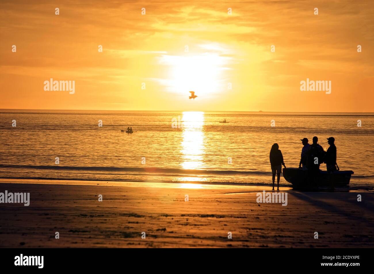 Western Australia Silhouette Of People Standing At A Boat At The 