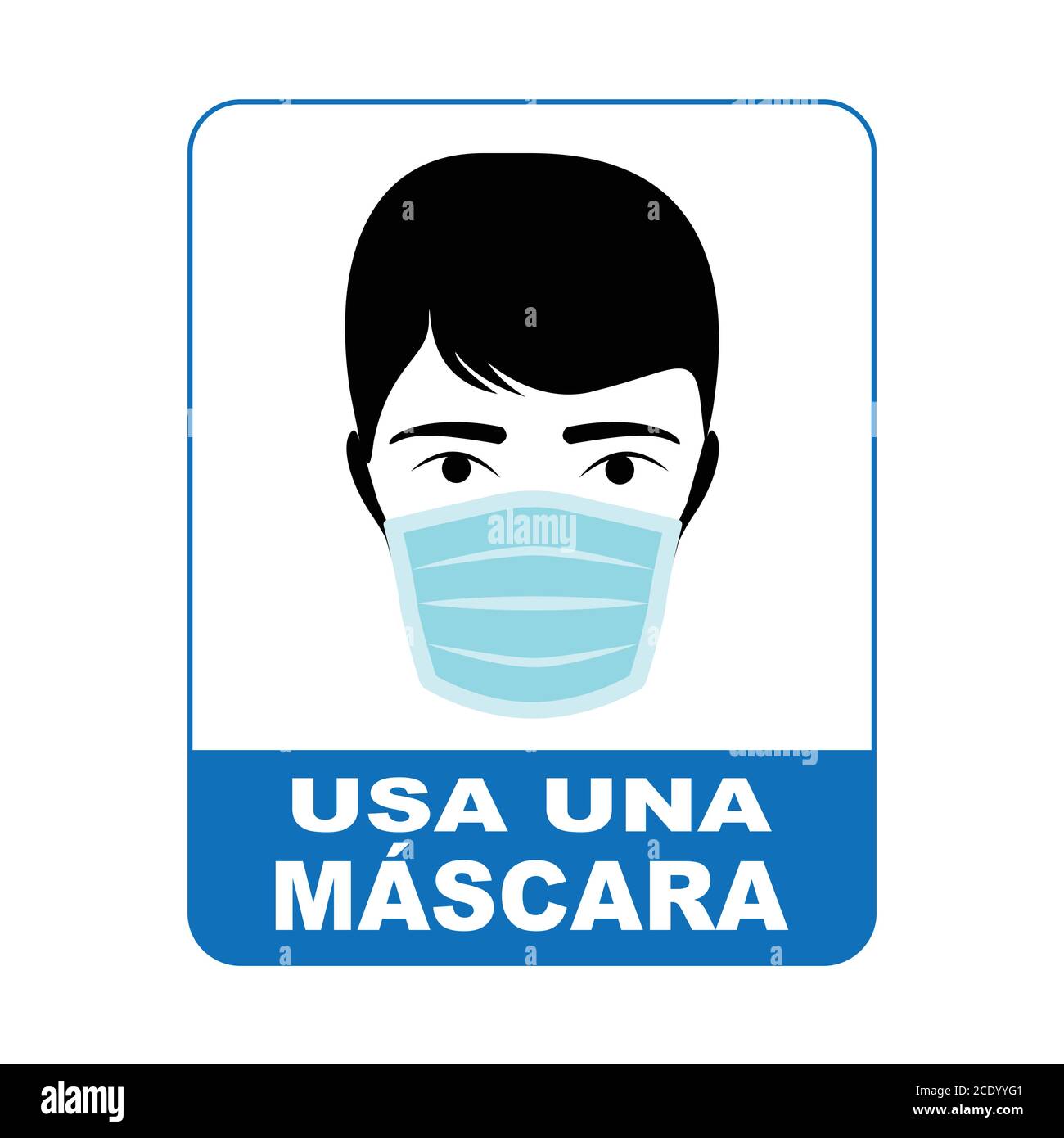 Use a mask sign in Spanish language, vector design Stock Vector Image