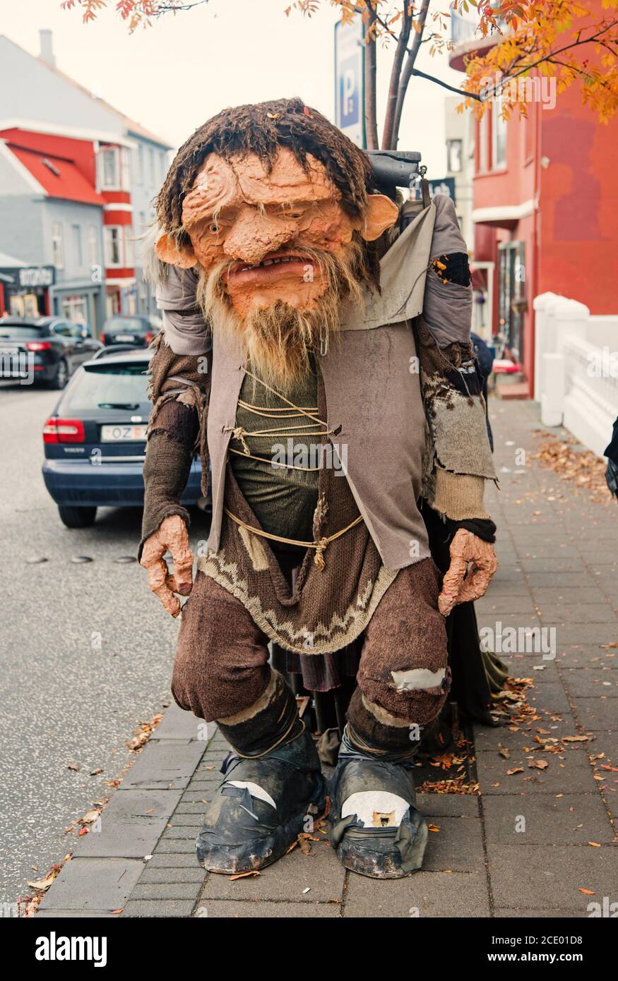 Reykjavik, Iceland - October 12, 2017: funny troll figure on ...
