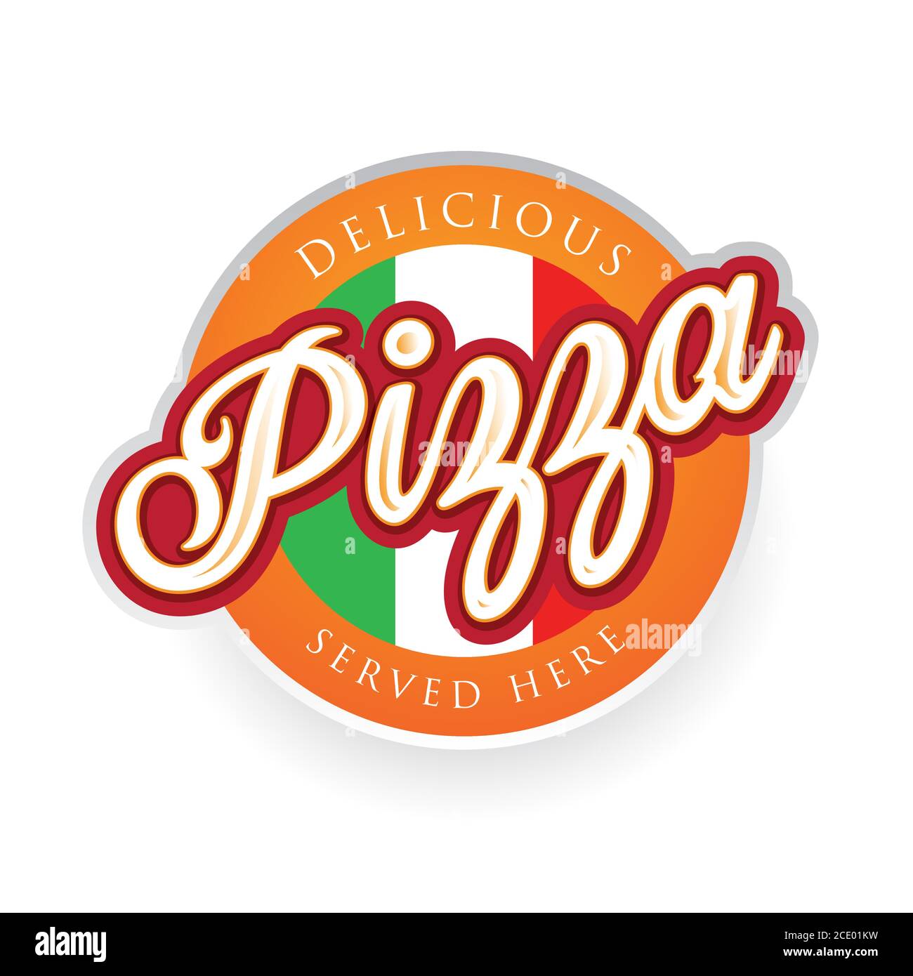 Italian Pizza retro label badge Stock Vector