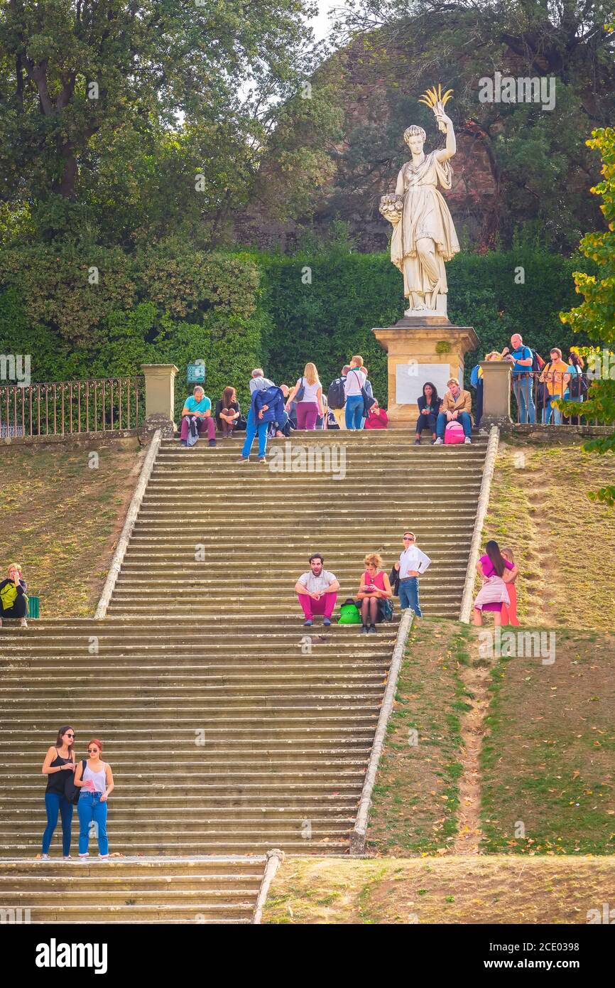 Florence, Italy statue of Ceres in Boboli Gardens Stock Photo